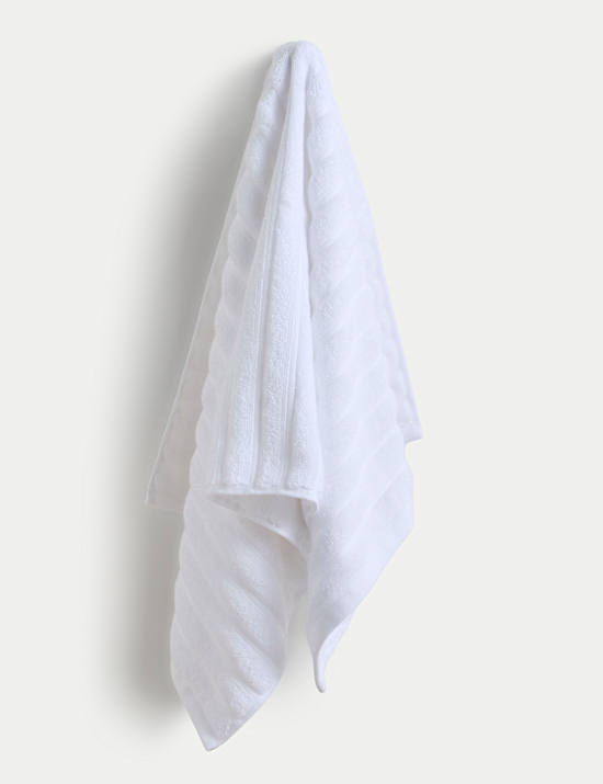 Pure Cotton Super Plush Ribbed Bath Towel