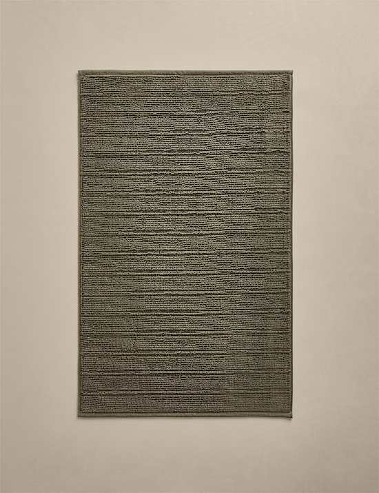Egyptian Cotton Striped Non Slip Bath Mat