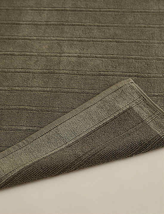 Egyptian Cotton Striped Non Slip Bath Mat