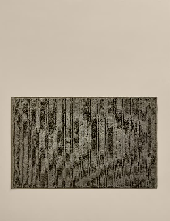 Egyptian Cotton Striped Non Slip Bath Mat