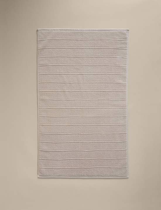Tapis de bain antid&eacute;rapant en coton &eacute;gyptien &agrave; rayures