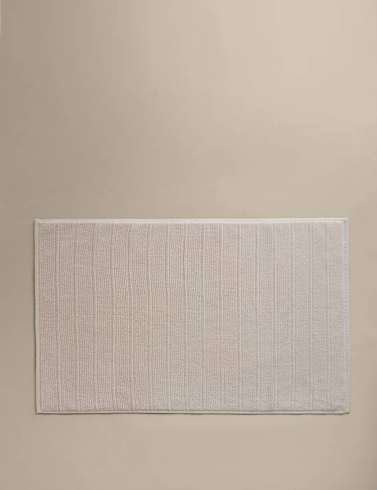 Tapis de bain antid&eacute;rapant en coton &eacute;gyptien &agrave; rayures