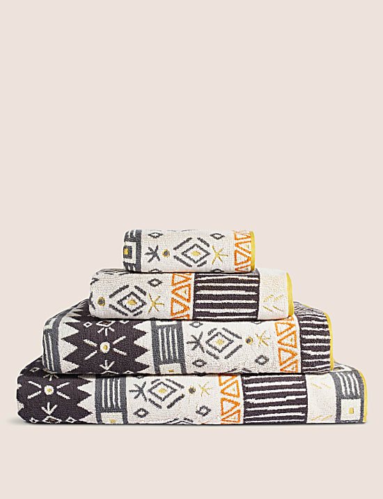 Pure Cotton Geometric Towel