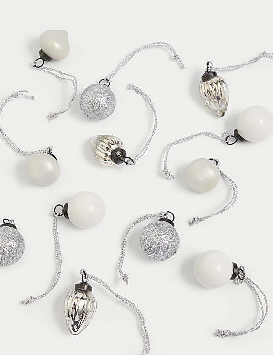 12pk Mercury Glass Mini Baubles
