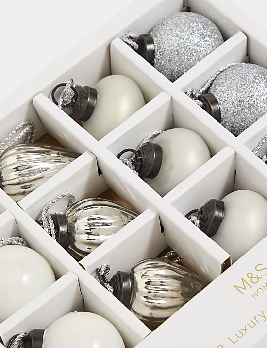 12 τεμάχια μίνι στολίδια από γυαλί υδραργύρου