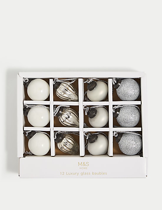 12 τεμάχια μίνι στολίδια από γυαλί υδραργύρου