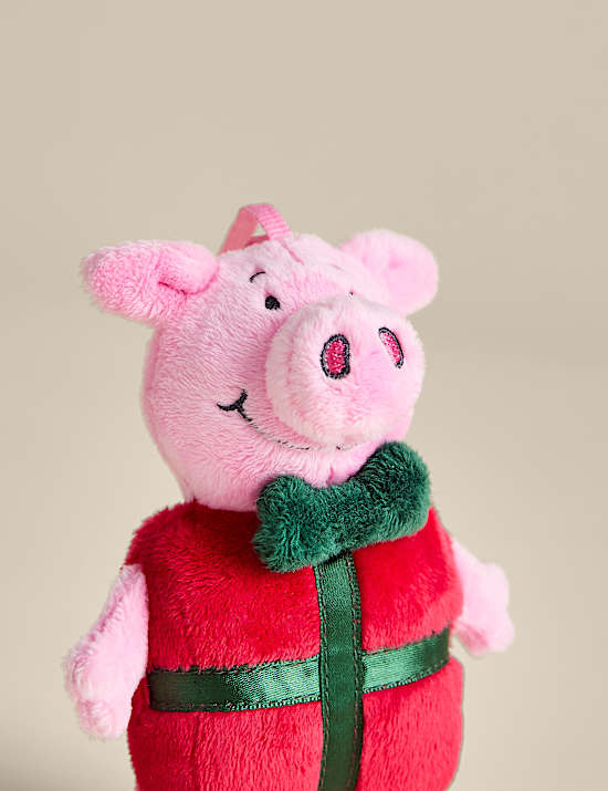 Faux Fur Percy Pig&trade; Present Tree Decoration