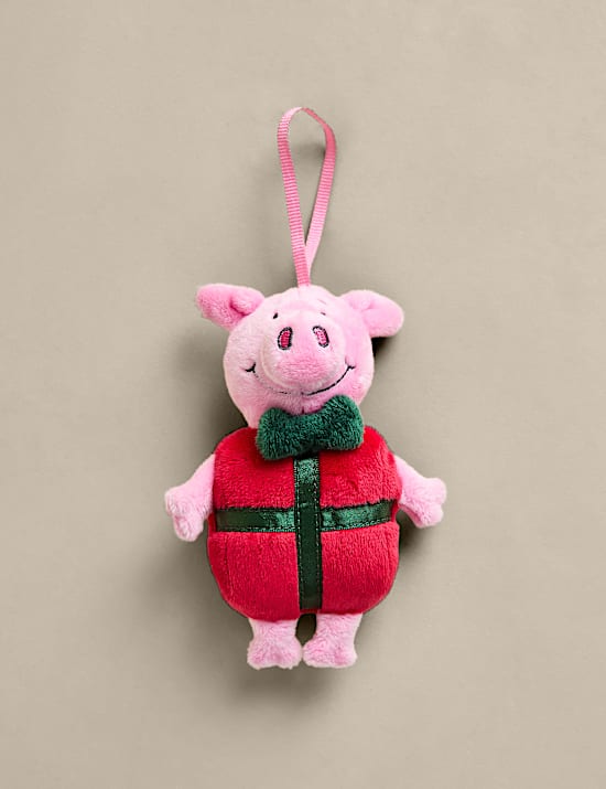 Faux Fur Percy Pig&trade; Present Tree Decoration