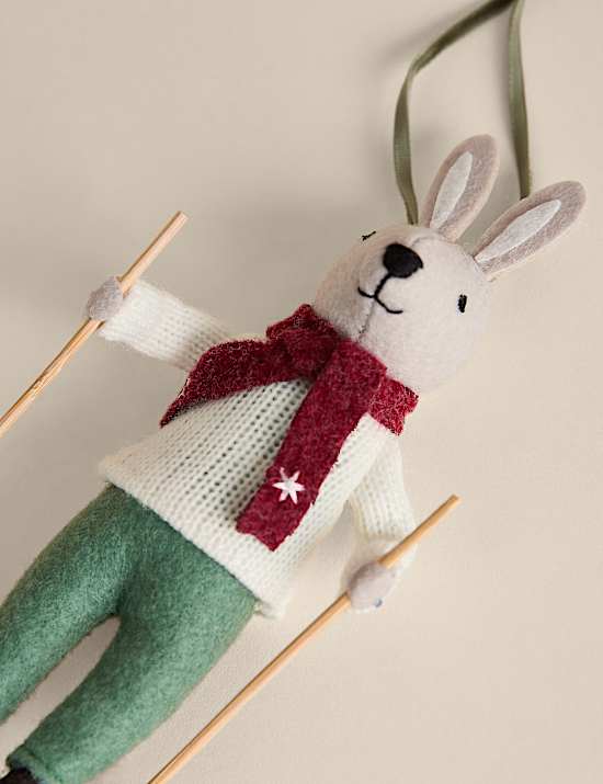 Felt Hanging Skiing Rabbit Decoration