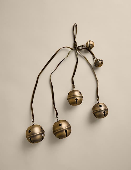 Brass Hanging Cascading Bells Decoration