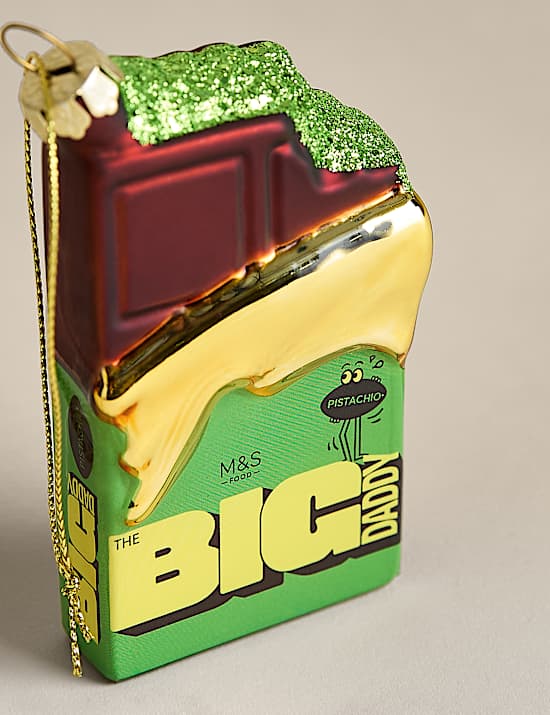 Glass M&S Big Daddy Pistachio Bar Ornament