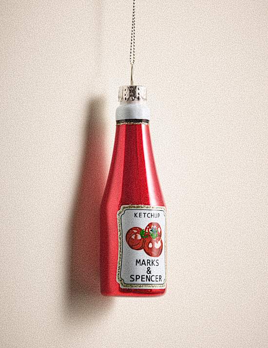 Ketchup Bottle Glass Decoration