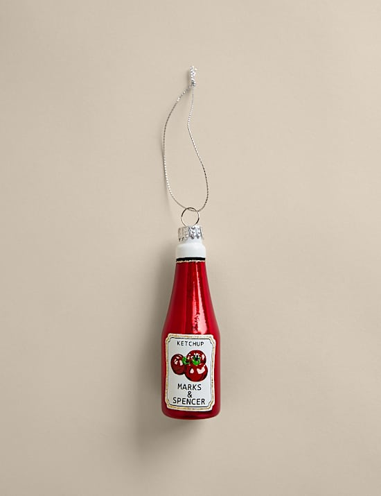 Ketchup Bottle Glass Decoration