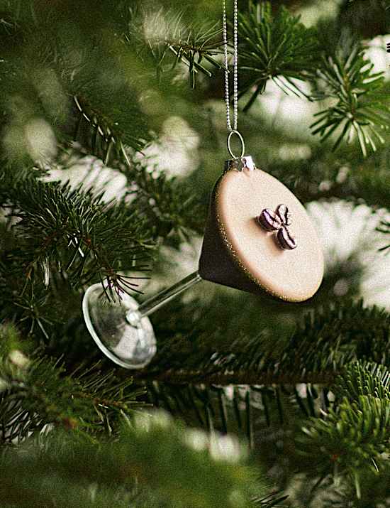 Glass Hanging Espresso Martini Tree Decoration