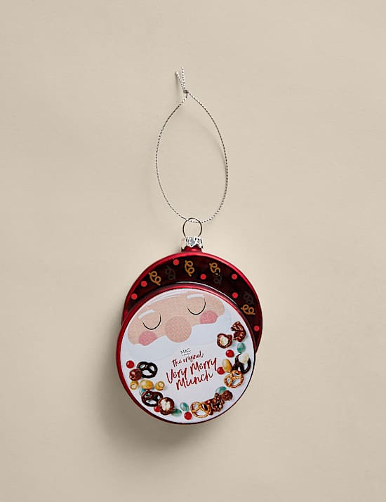 Glass M&S Very Merry Munch Tin Bauble
