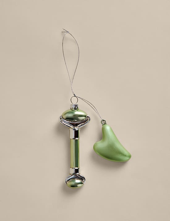 2pk Glass Face Roller and Gua Sha Decoration