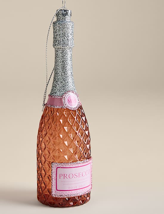 Glass Champagne Bottle Decoration