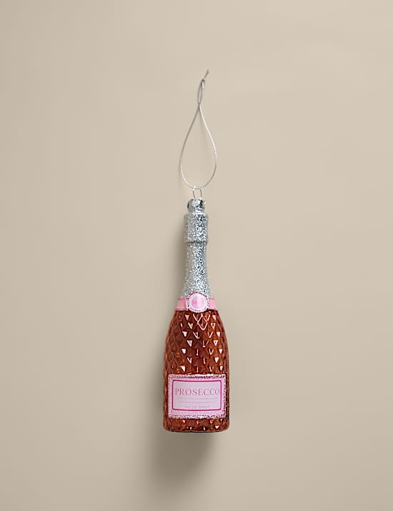 Glass Champagne Bottle Decoration