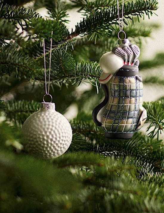 2 Pack Glass Hanging Golf Decorations