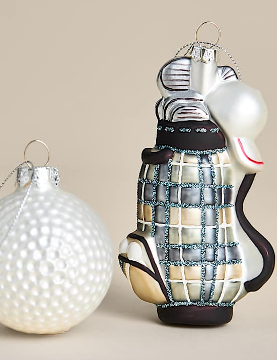 2 Pack Glass Hanging Golf Decorations