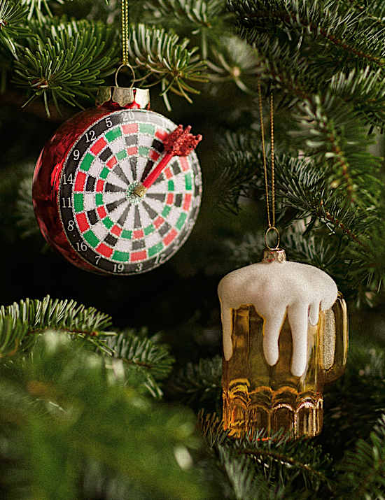 2 Pack Glass Hanging Dart Decorations