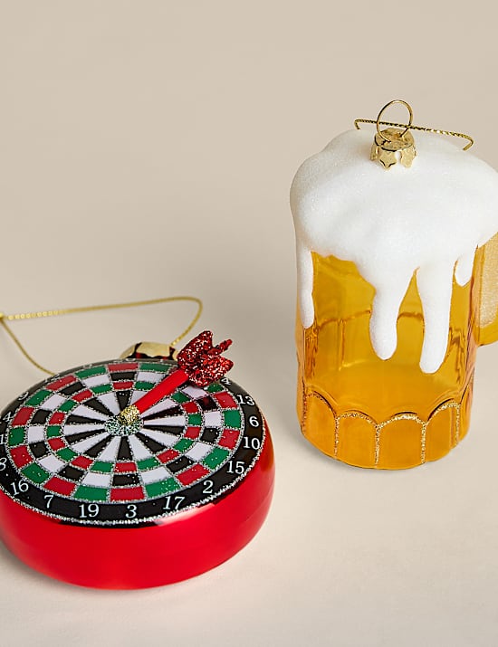 2 Pack Glass Hanging Dart Decorations