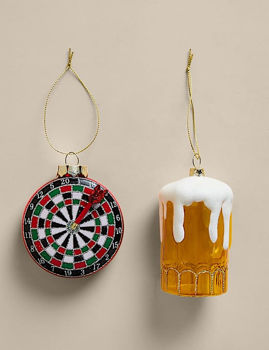 2 Pack Glass Hanging Dart Decorations