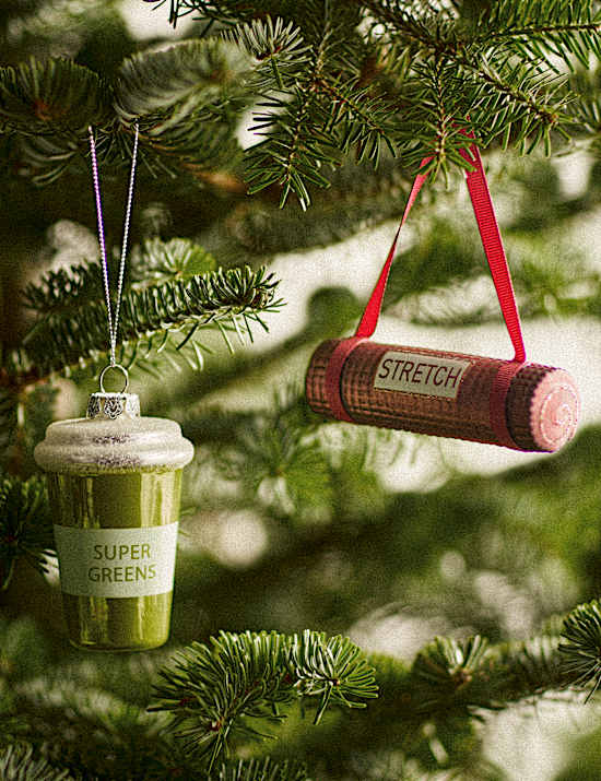 2 Pack Glass Hanging Pilates Tree Decorations