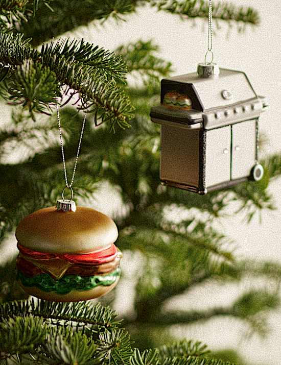 2 Pack Glass Hanging BBQ Decorations