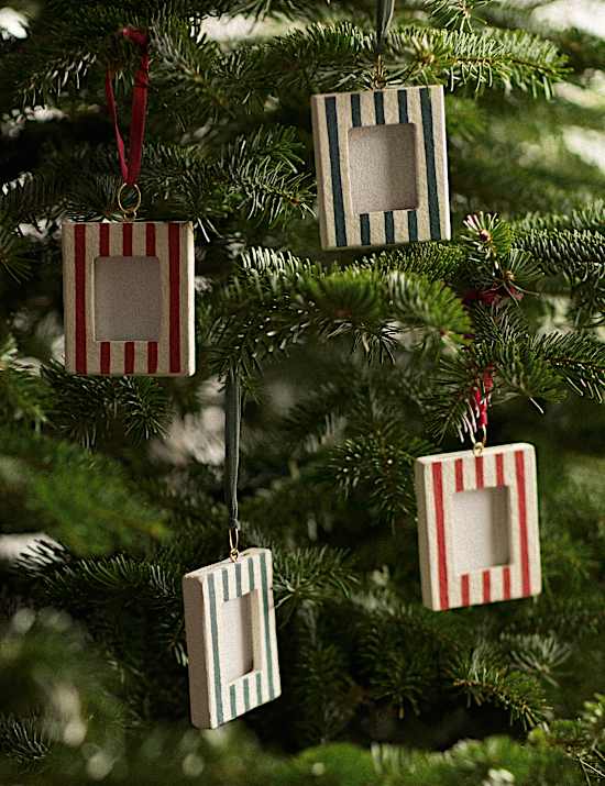 4 Pack Paper Hanging Striped Photo Frame Decorations