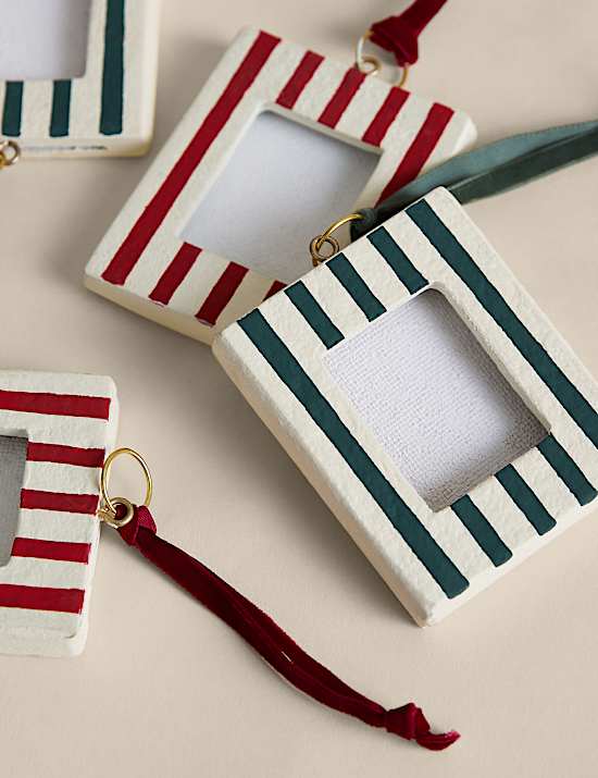 4 Pack Paper Hanging Striped Photo Frame Decorations