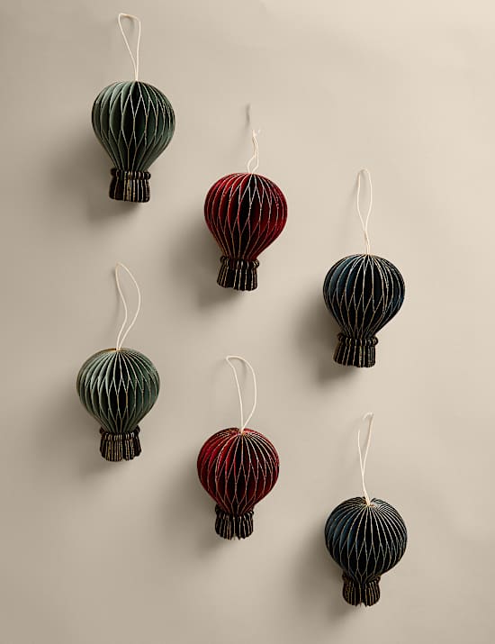 6 Pack Paper Hot Air Balloon Decorations