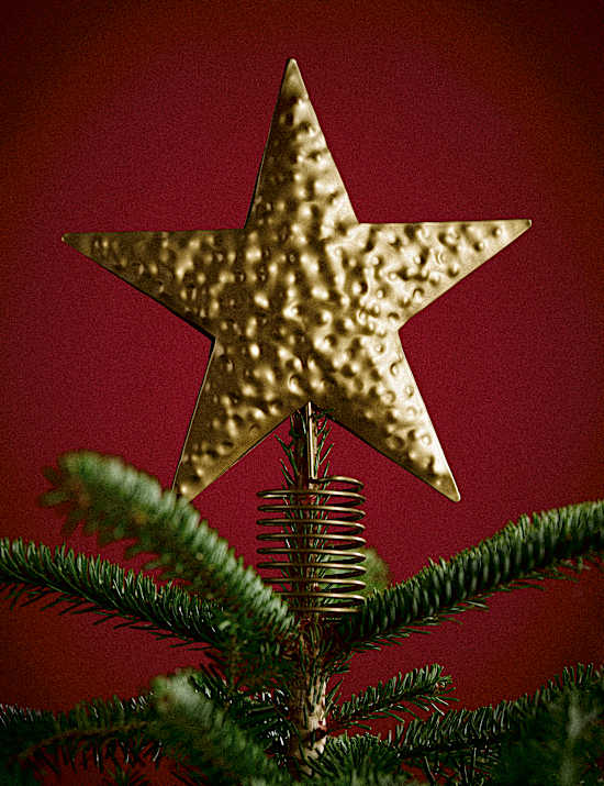 Gold Metal Star Tree Topper