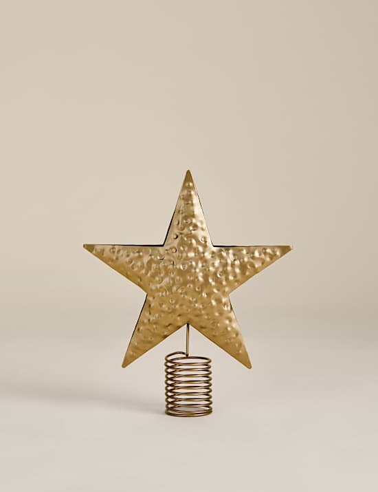 Gold Metal Star Tree Topper