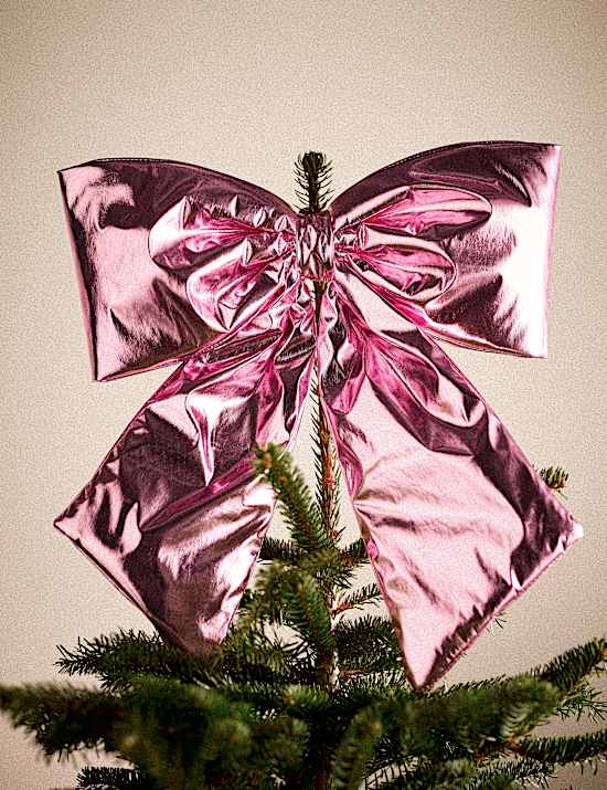 Pink Metallic Hanging Bow Decoration