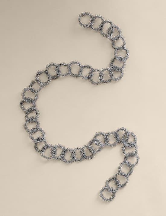 Silver Tinsel Chain Garland