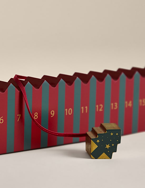 Wooden Stripe Tree Advent Calendar