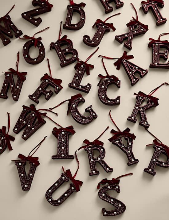 Red Hanging Pre-Lit Letter Tree Ornament