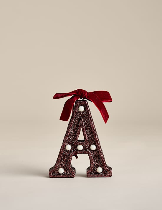 Red Hanging Pre-Lit Letter Tree Ornament