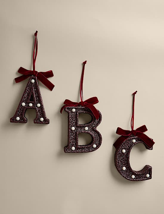 Red Hanging Pre-Lit Letter Tree Ornament