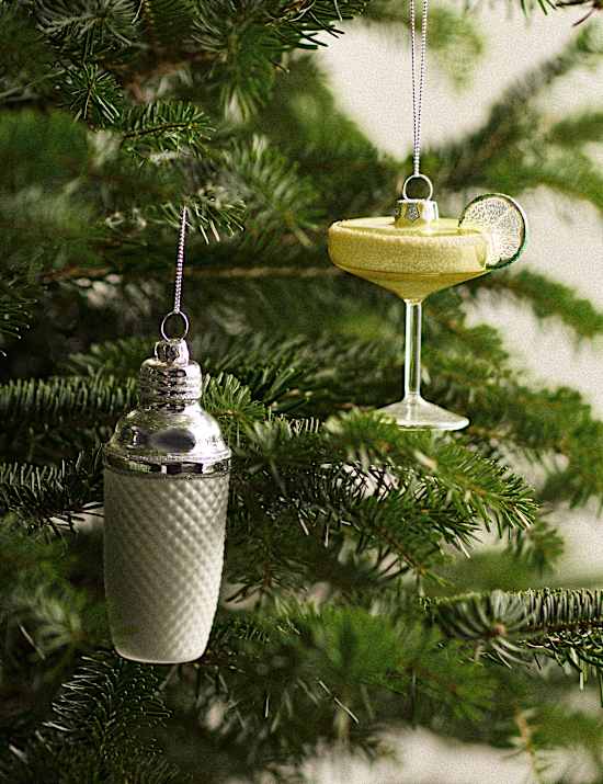 2 Pack Glass Hanging Cocktail Decorations