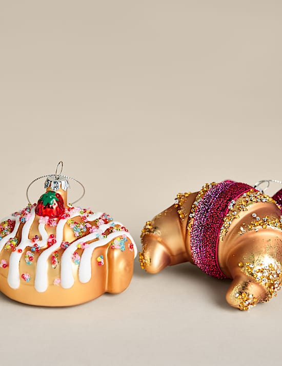 2 Pack Glass Bakery Hanging Decorations
