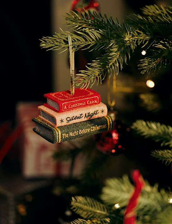 2 Pack Felt Cat and Festive Books Hanging Decorations