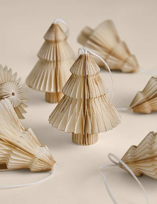 9 Pack Paper Tree Baubles