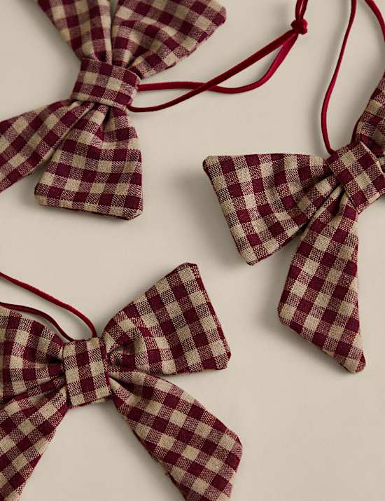 3 Pack Woven Gingham Bows