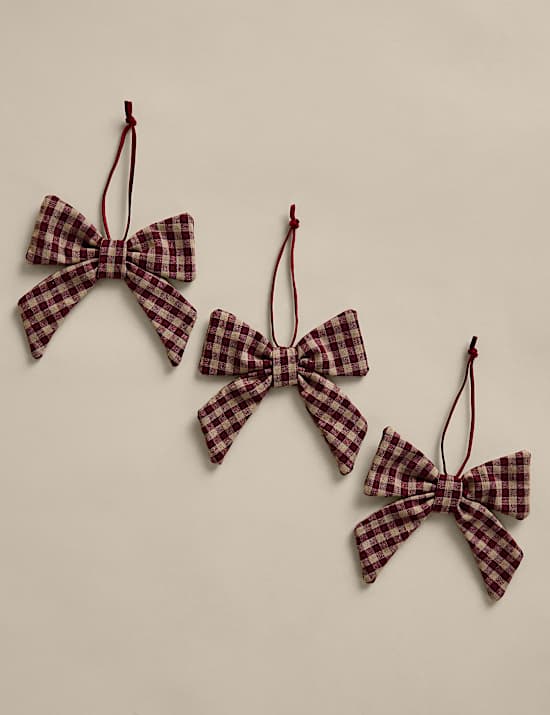 3 Pack Woven Gingham Bows
