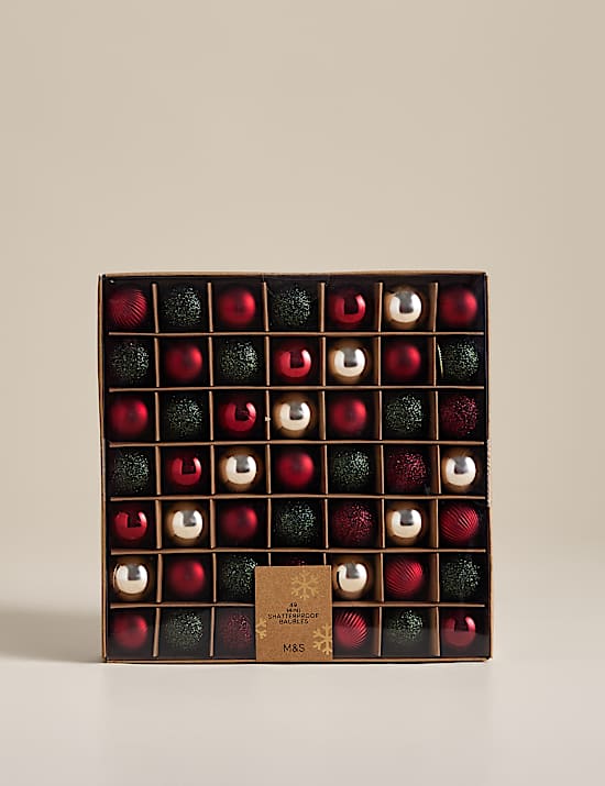 49 Pack Mini Shatterproof Baubles