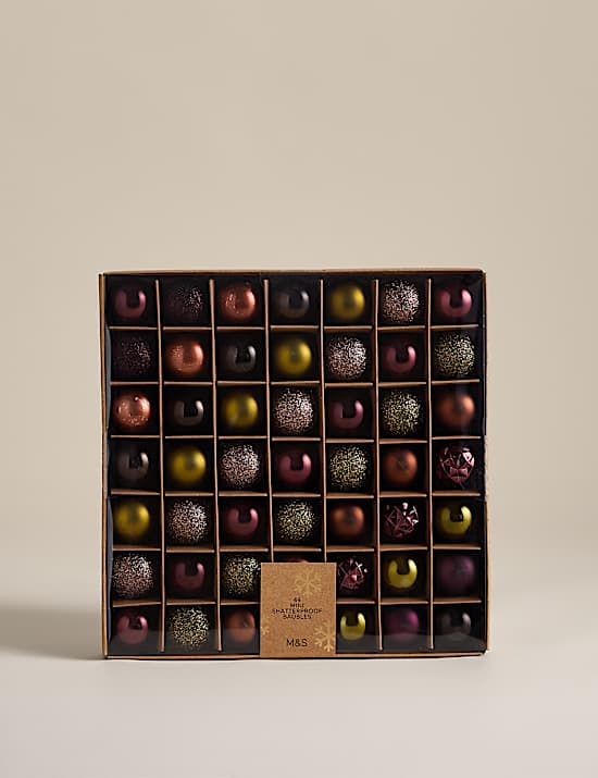 49 Pack Mini Shatterproof Baubles