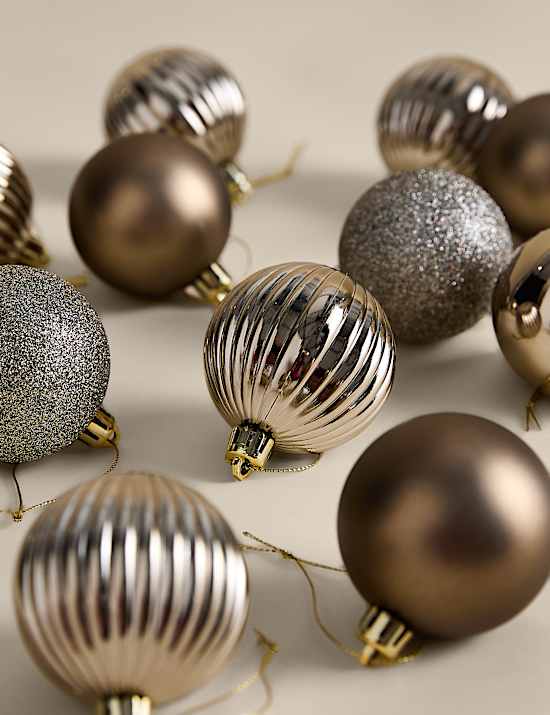 24 Pack Mixed Shatterproof Baubles