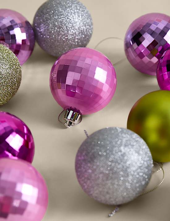 24 Pack Mixed Shatterproof Baubles